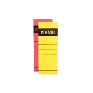 Mercantil mappietiketti tarralla 70mm keltainen