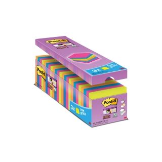 Post-it® super sticky viestilappu 76 x 76mm värilajitelma