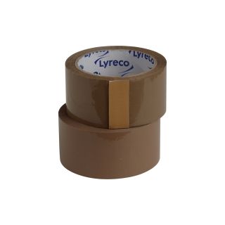 Lyreco pakkausteippi äänetön pp 50mm x 66m ruskea