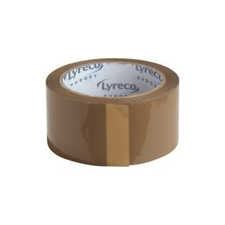 Lyreco budget pakkausteippi pp 50mm x 66m ruskea