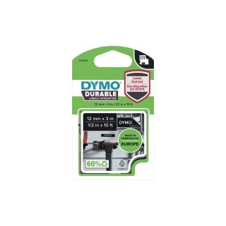 Dymo® nauha durable d1 12mm x 3m kestotarra valkoinen/musta