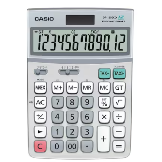 Casio DF-120 ECO pöytälaskin 12 numeron näyttö