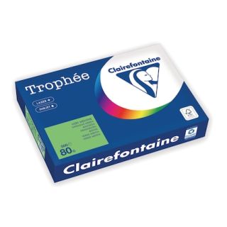 Clairefontaine Trophee 1875 väripaperi A4 80g voimakas vihreä, 1 kpl=500 arkkia