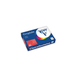 Clairefontaine Trophee 8175 väripaperi A4 80g voimakas punainen, 1 riisi