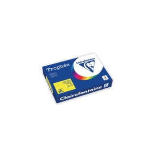 Clairefontaine Trophee 1877 väripaperi A4 80g kirkas keltainen, 1 riisi