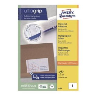 Avery 6135 monitoimitarra A5 148 x 210mm 1-osainen, 1 kpl=200 tarraa